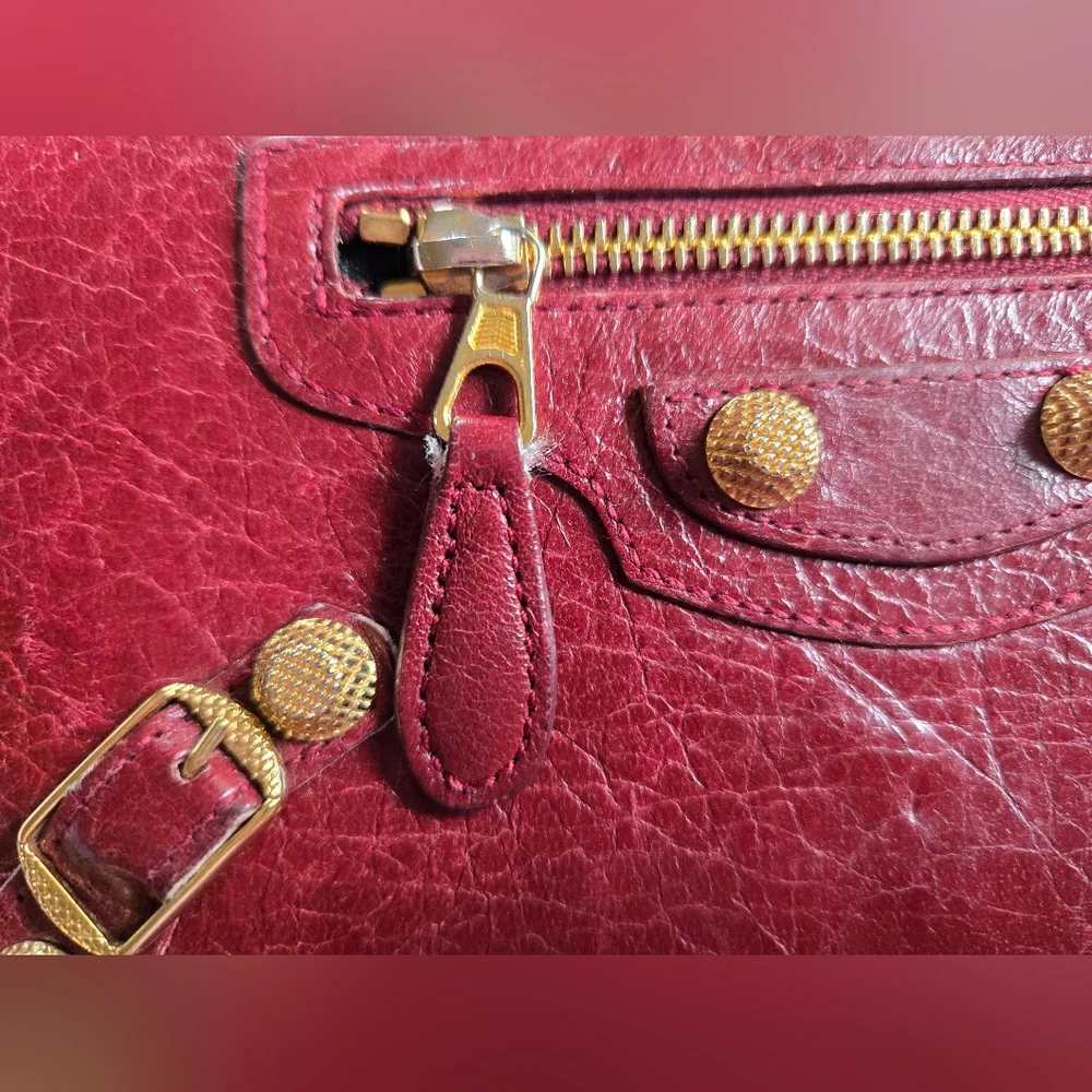 Balenciaga Red Wallet with Gold Accents - Picture 12 of 15